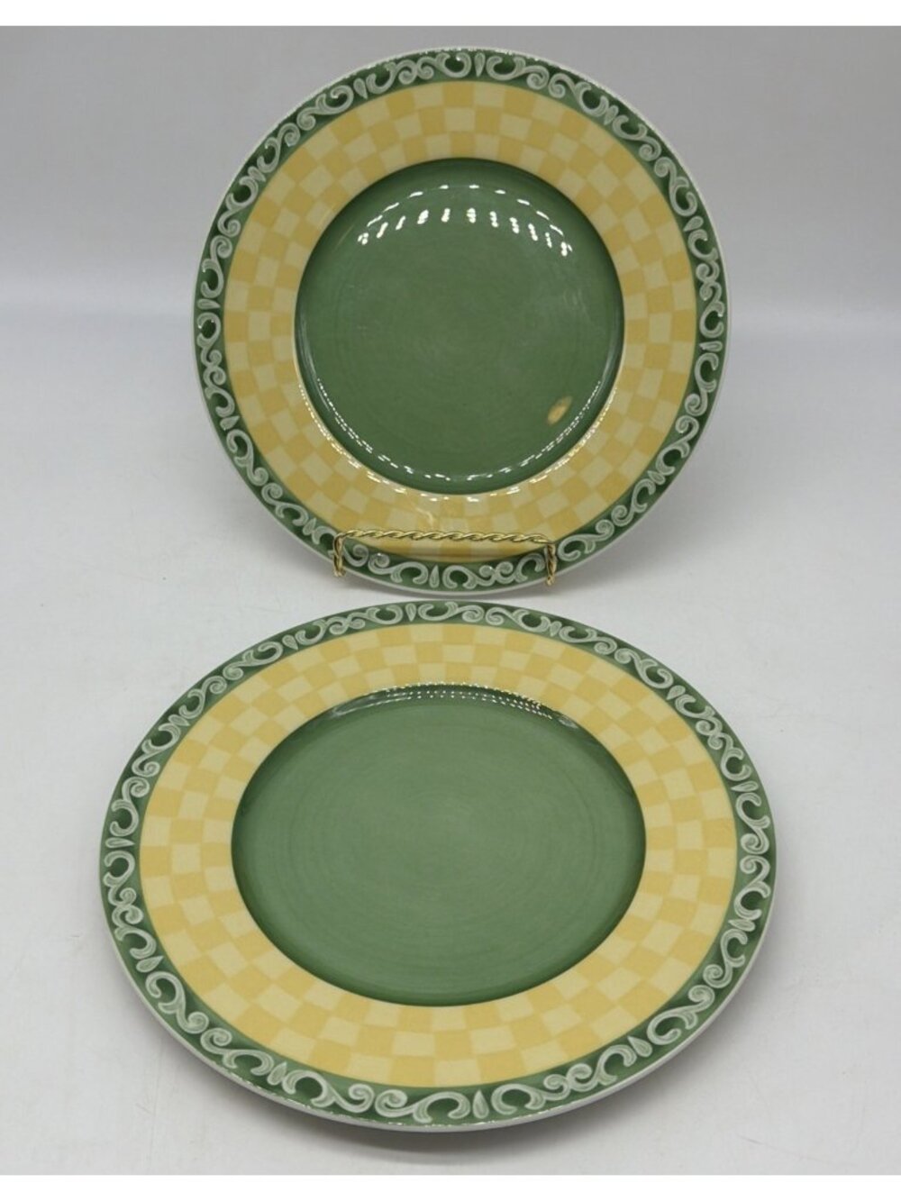 Villeroy & Boch Switch Summerhouse Acacia 8 1/2" Salad Plates Green Yellow